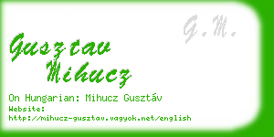gusztav mihucz business card